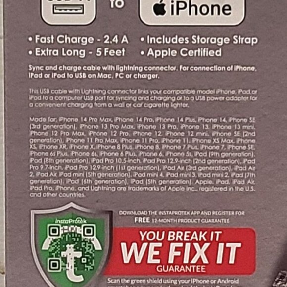 PowerTek Fast Charging iPhone iPad 5Ft Long Apple Certified Diamond Ca… - Picture 3 of 3
